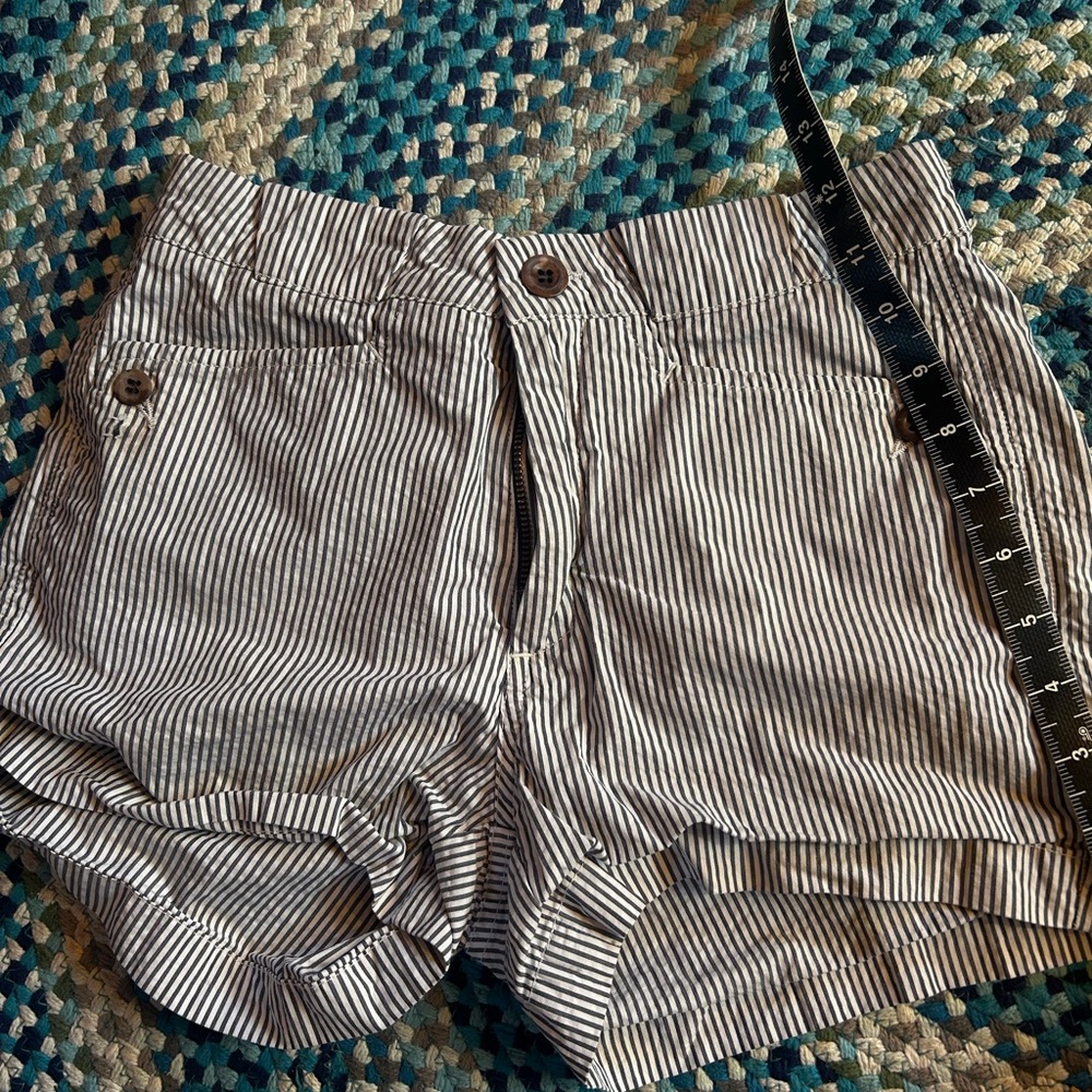 Classic Black and White Striped High Waist Women's Shorts